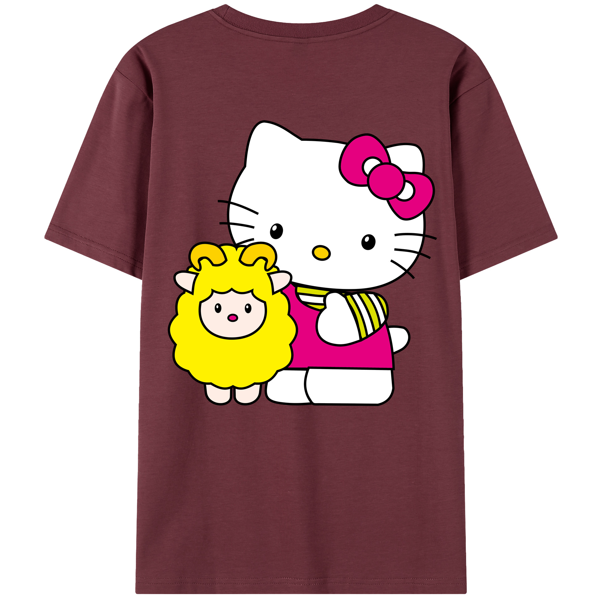 （画像用） Hello Kitty ハローキティ 綿100％半袖Tシャツ（背面プリント）
